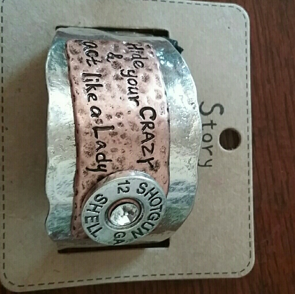 Hide your crazy like a lady cuff braclet Drawstrin